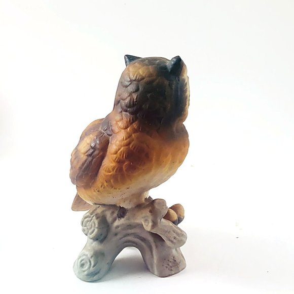 MIJ Owl on Branch with Acorns Bisque China - Picture 3 of 8
